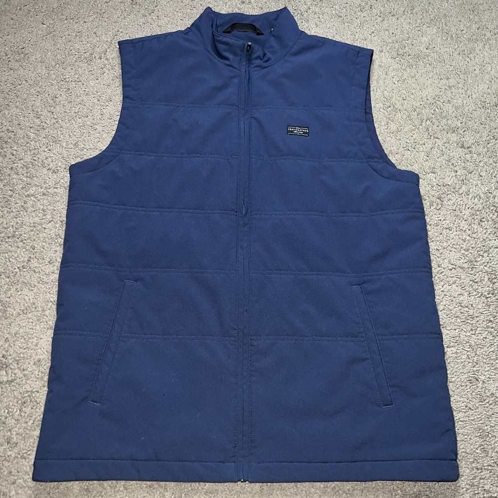 Travis Mathew Blue Insulated Full Zip Men's Golf Vest Size Large